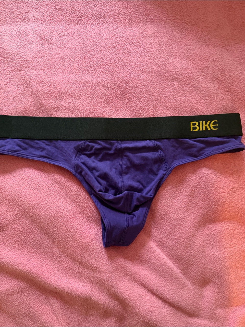 BIKE Purple Men's Thong  with Black Waistband